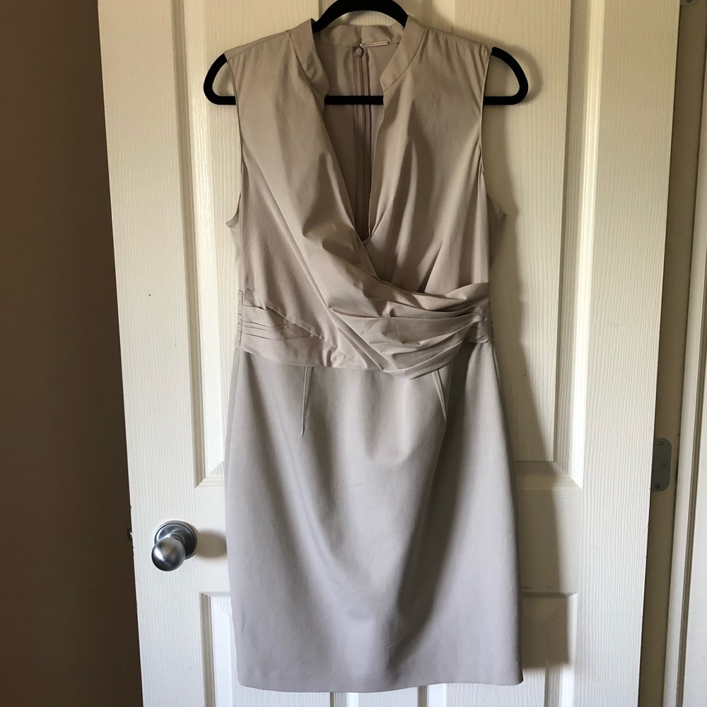 Elie Tahari beige dress.